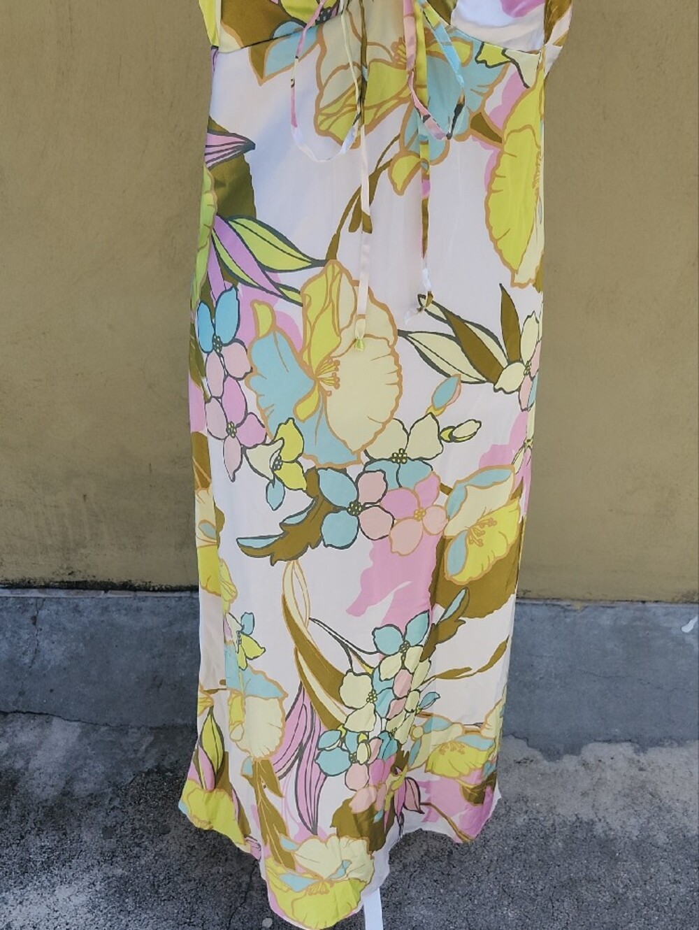 Emma & Michele Yellow and Pink Floral Slip Dress - Picture 4 of 8